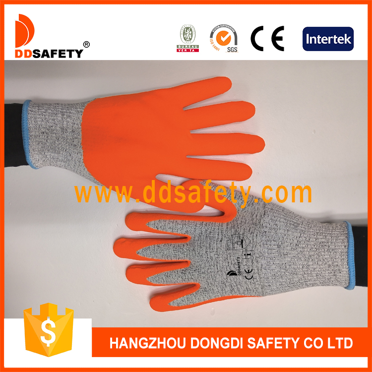 Оранжевая нитриловая перчатка с защитой от порезов-DCR429